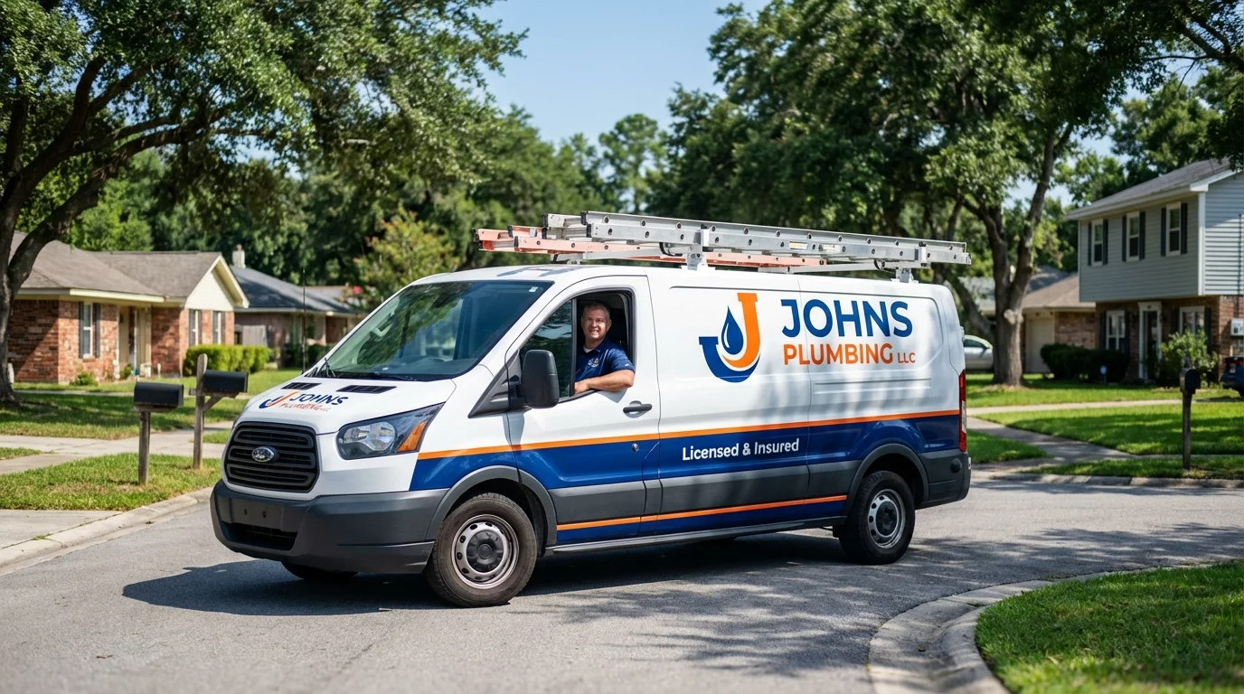 Johns Plumbing LLC service van in Laverne, OK