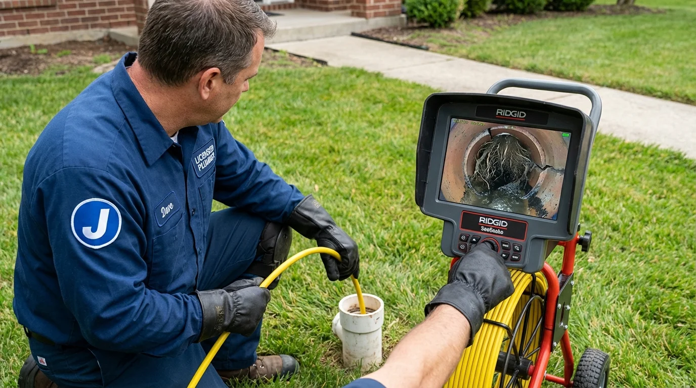 Sewer camera inspection being performed by Johns Plumbing LLC in Laverne